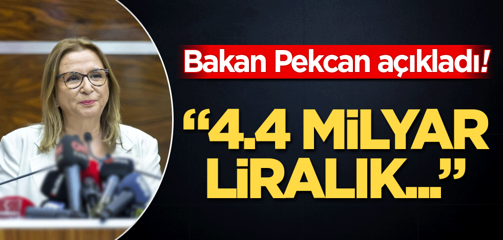 Bakan Pekcan açıkladı! 4.4 milyar liralık…