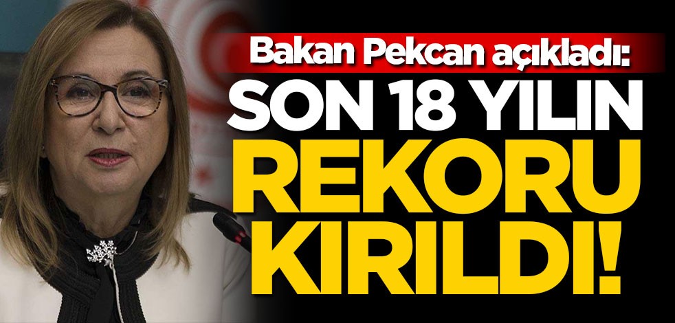 Bakan Pekcan açıkladı: Son 18 yılın rekoru kırıldı!