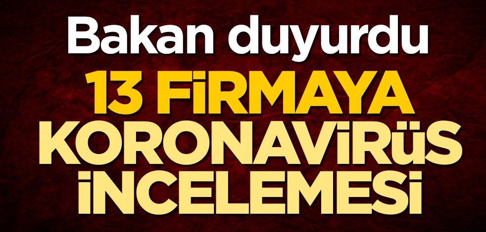 Bakan Ruhsar Pekcan duyurdu! 13 firmaya koronavirüs incelemesi