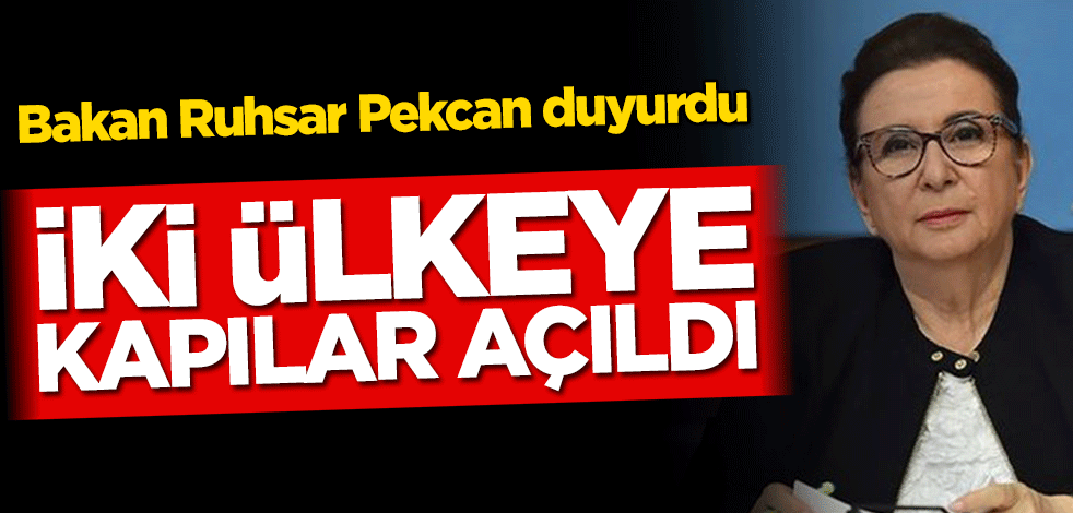Bakan Ruhsar Pekcan duyurdu! İki ülkeye kapılar açıldı