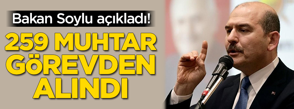 Bakan Soylu açıkladı! 259 muhtar görevden alındı