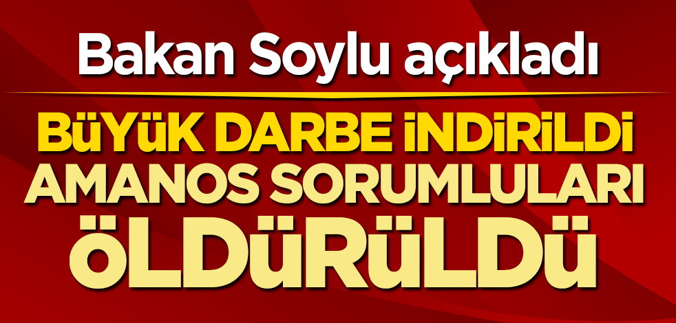 Bakan Soylu açıkladı! Büyük darbe indirildi, Amanos sorumluları öldürüldü