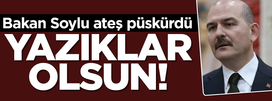 Bakan Soylu ateş püskürdü: Yazıklar olsun!