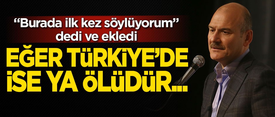 Bakan Soylu, çok net konuştu: Eğer Türkiye'de ise ya ölüdür...
