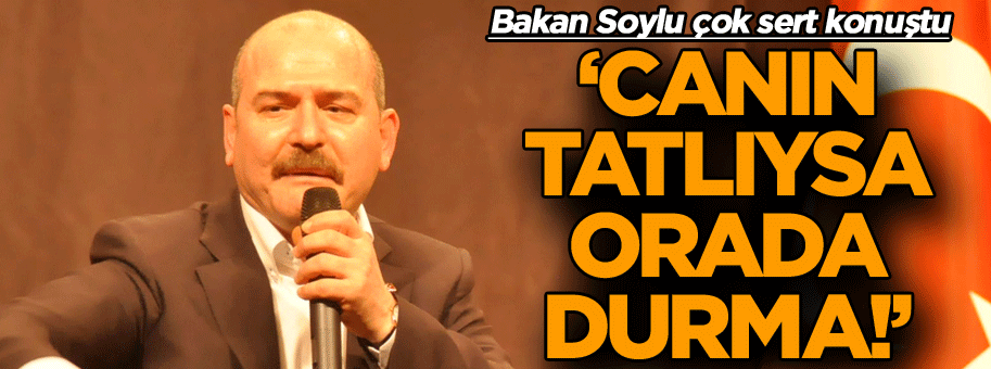 Bakan Soylu çok sert konuştu: Canın tatlıysa orada durma!
