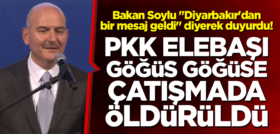 Bakan Soylu "Diyarbakır'dan bir mesaj geldi" diyerek duyurdu! PKK elebaşı, göğüs göğüse çatışmada öldürüldü