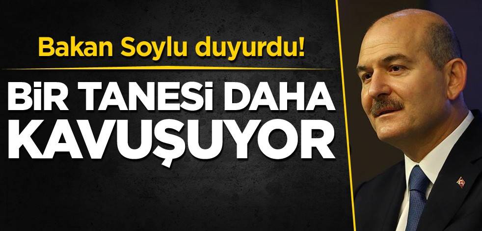 Bakan Soylu duyurdu! Bir tanesi daha kavuşuyor