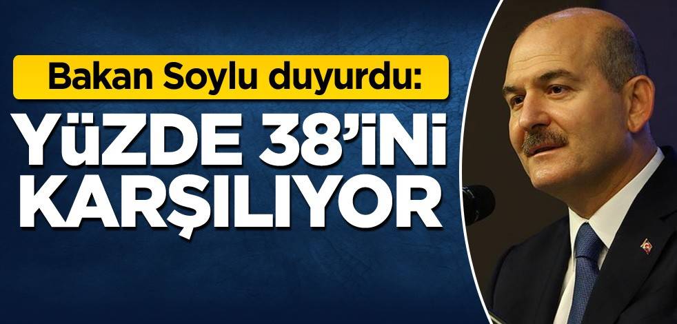 Bakan Soylu duyurdu: Yüzde 38'ini karşılıyor
