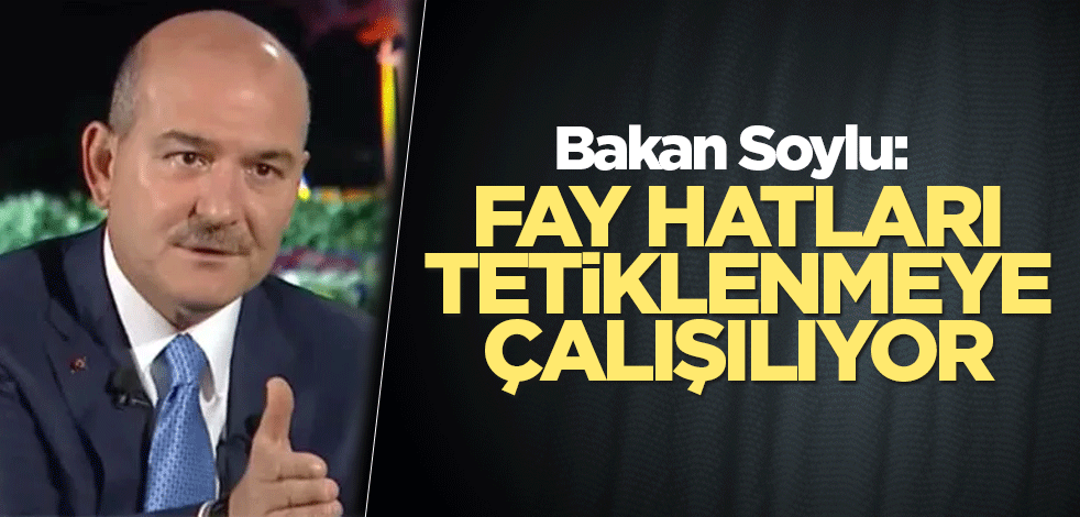 Bakan Soylu: Fay hatları tetiklenmeye çalışılıyor