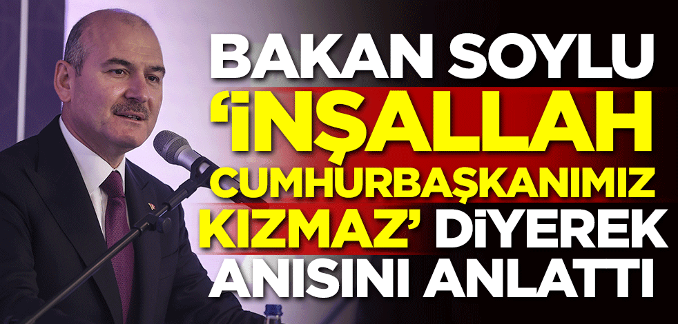 Bakan Soylu 'İnşallah Cumhurbaşkanımız kızmaz' diyerek anısını anlattı