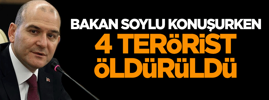 Bakan Soylu konuşurken 4 terörist öldürüldü