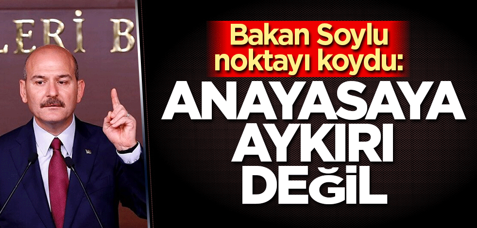 Bakan Soylu noktayı koydu: Anayasaya aykırı değil