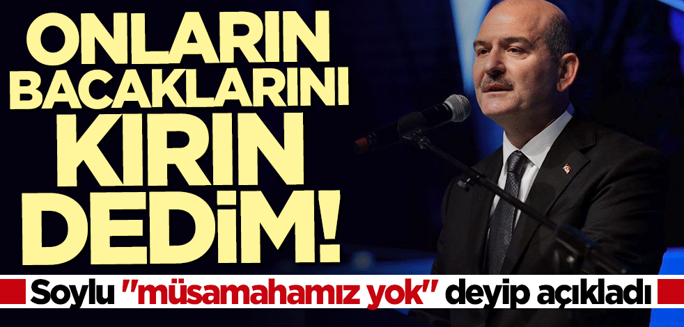Bakan Soylu: Onların bacaklarını kırın dedim
