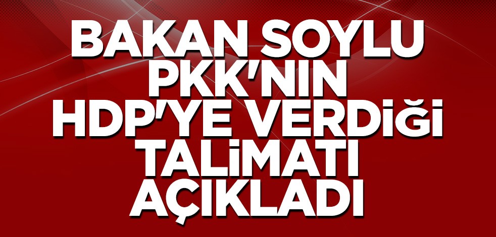 Bakan Soylu PKK'nın HDP'ye verdiği talimatı açıkladı