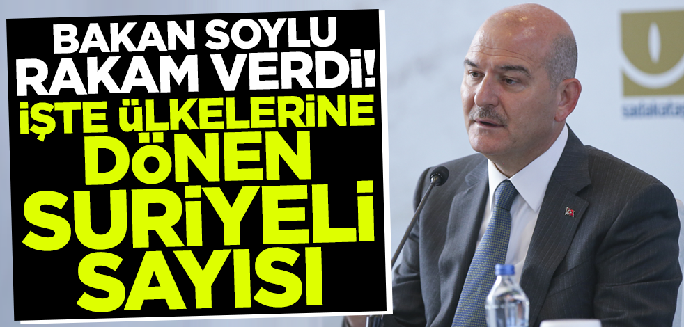 Bakan Soylu rakam verdi! İşte ülkelerine dönen Suriyeli sayısı