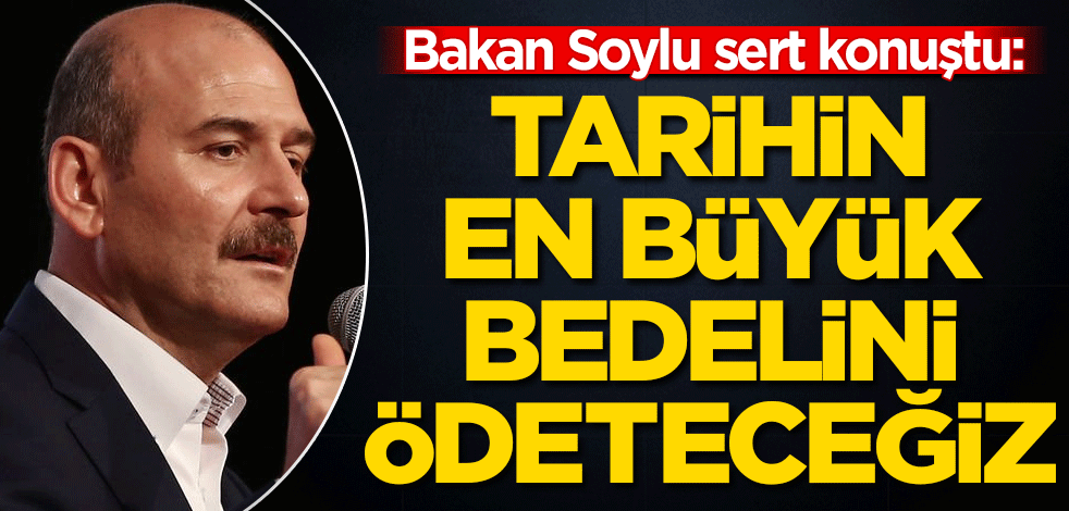Bakan Soylu sert konuştu: Tarihin en büyük bedelini ödeteceğiz