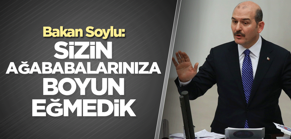 Bakan Soylu: Sizin ağababalarınıza boyun eğmedik