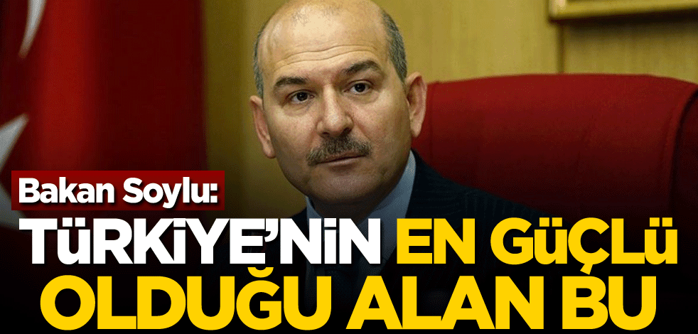 Bakan Soylu: Türkiye'nin en güçlü olduğu alan bu