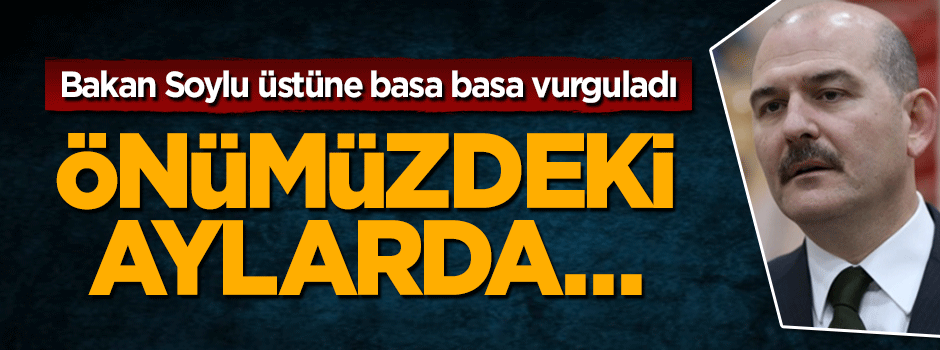 Bakan Soylu üstüne basa basa vurguladı: Önümüzdeki aylarda...