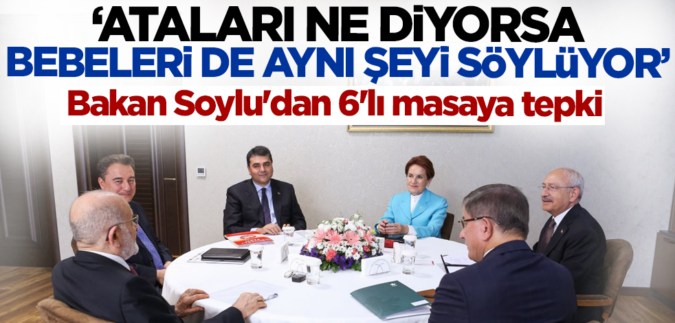 Bakan Soylu'dan 6'lı masaya tepki: Ataları ne diyorsa bebeleri de aynı şeyi söylüyor!