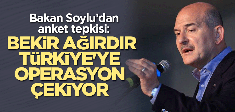 Bakan Soylu'dan anket tepkisi: Bekir Ağırdır Türkiye'ye operasyon çekiyor