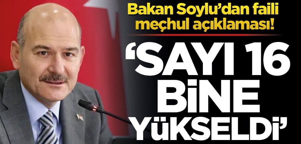 Bakan Soylu'dan faili meçhul açıklaması! ‘Sayı 16 bine yükseldi’