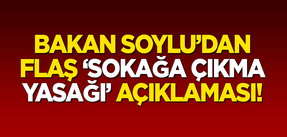 Bakan Soylu'dan flaş 'sokağa çıkma yasağı' açıklaması! Telaş edenlere çağrı yaptı