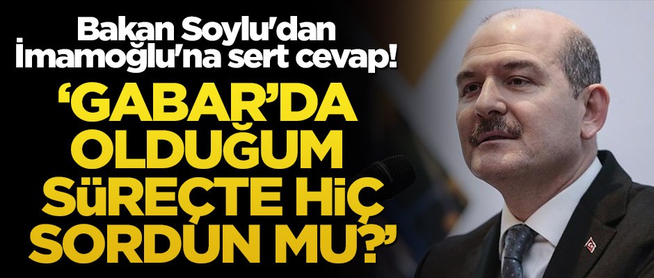 Bakan Soylu'dan İmamoğlu'na sert cevap! ‘Gabar’da olduğum süreçte hiç sordun mu?’
