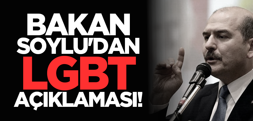 Bakan Soylu'dan LGBT açıklaması!