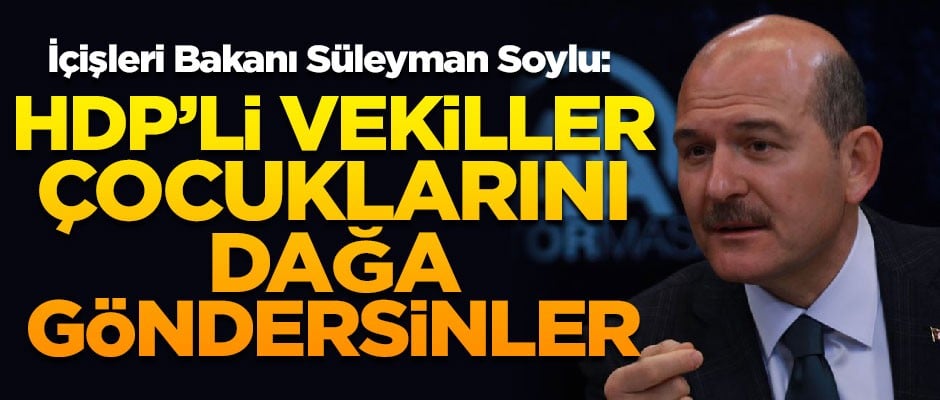 Bakan Soylu'dan sert açıklama! "HDP'li vekiller, kendi çocuklarını dağa göndersinler"