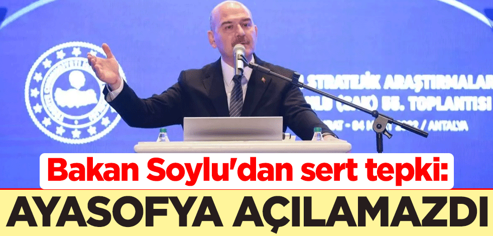 Bakan Soylu'dan sert tepki: Ayasofya açılamazdı