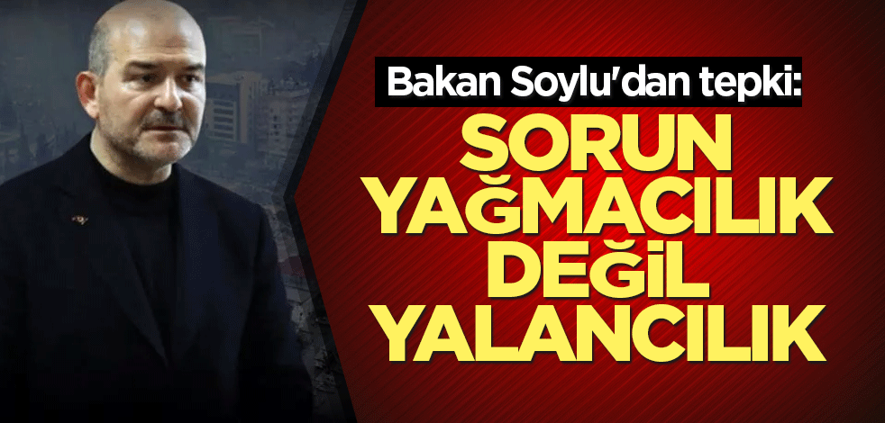 Bakan Soylu'dan tepki: Sorun yağmacılık değil yalancılık
