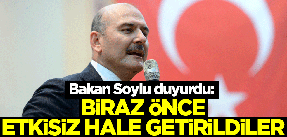 Bakan Süleyman Soylu duyurdu: Biraz önce etkisiz hale getirildiler