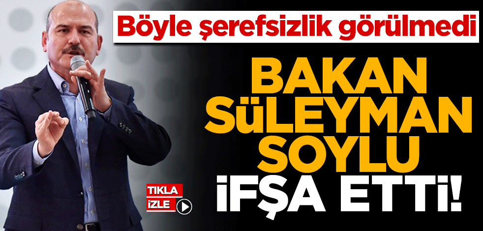 Bakan Süleyman Soylu ifşa etti! Böyle şerefsizlik görülmedi