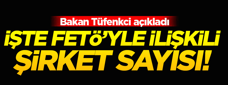 Bakan Tüfenkci FETÖ'yle ilişkili şirket sayısını açıkladı
