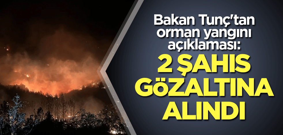Bakan Tunç'tan orman yangını açıklaması: 2 şahıs gözaltına alındı