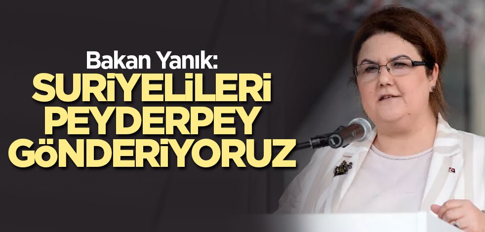 Bakan Yanık: Suriyelileri peyderpey gönderiyoruz