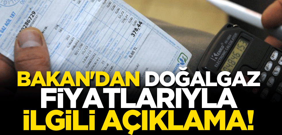 Bakan'dan doğalgaz fiyatlarıyla ilgili açıklama!