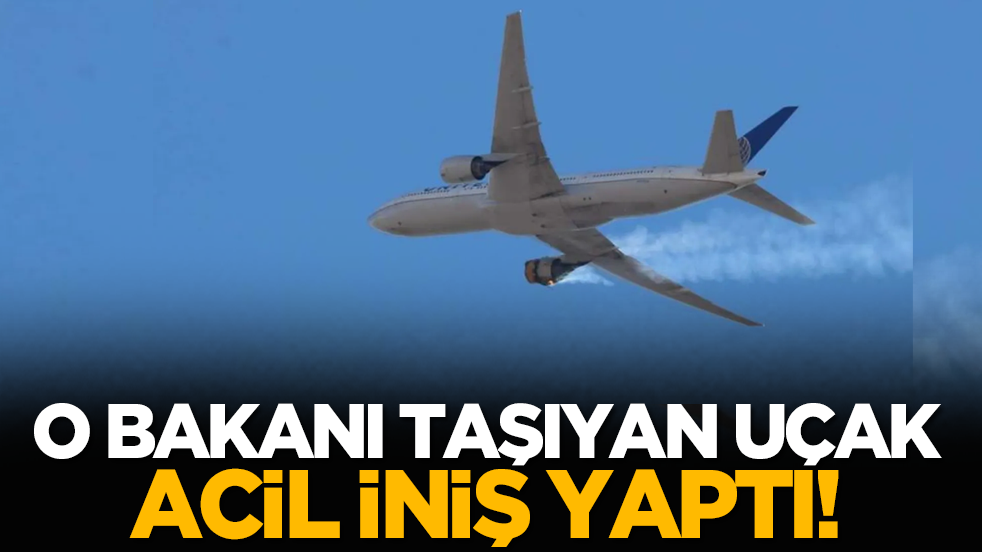 Bakanı taşıyan uçak, acil iniş yaptı!