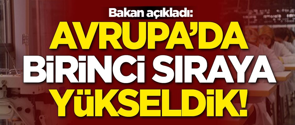 Bakanı Zehra Zümrüt Selçuk: Avrupa'da birinci sıraya yükseldik