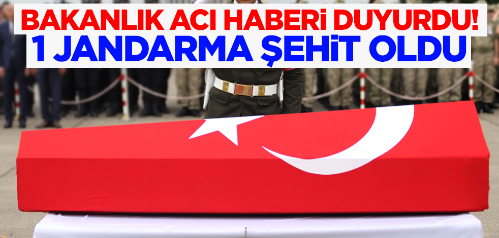 Bakanlık acı haberi duyurdu! 1 jandarma şehit oldu