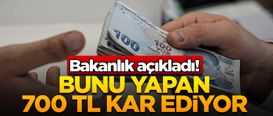 Bakanlık açıkladı! Bunu yapan 700 TL kar ediyor