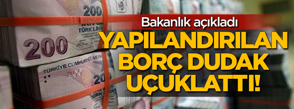 Bakanlık açıkladı! Yapılandırılan borç dudak uçuklattı