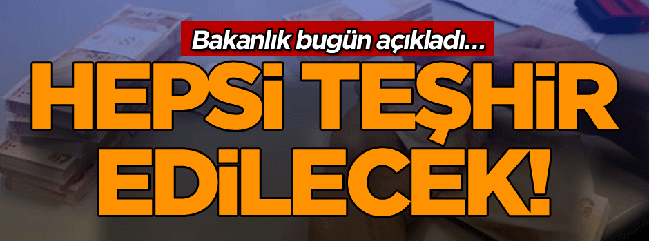 Bakanlık bugün açıkladı… Hepsi teşhir edilecek!