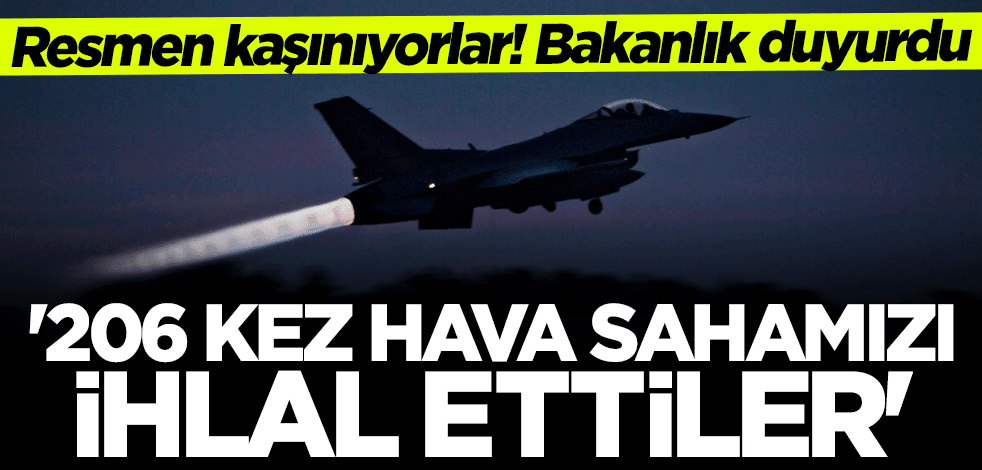 Bakanlık duyurdu: 206 kez hava sahamızı ihlal ettiler