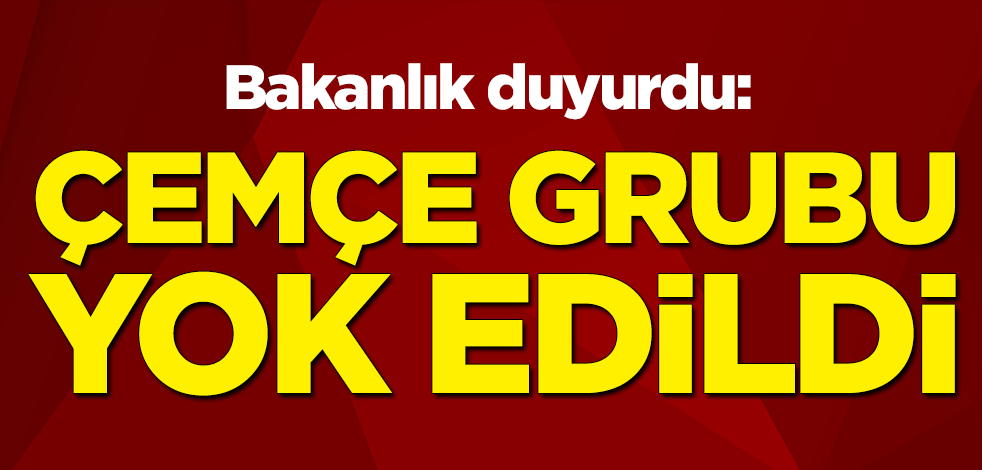 Bakanlık duyurdu: Çemçe grubu tamamen yok edildi