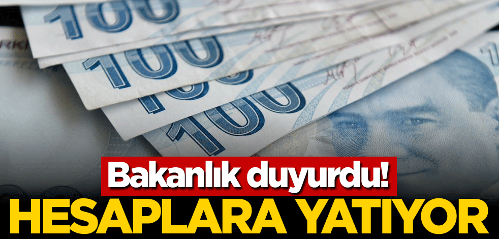 Bakanlık duyurdu! Hesaplara yatıyor
