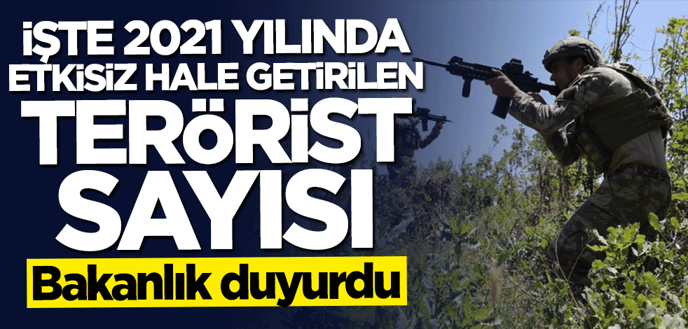 Bakanlık duyurdu... İşte 2021 yılında etkisiz hale getirilen terörist sayısı