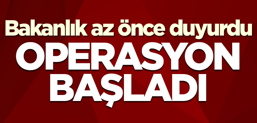 Bakanlık duyurdu: Operasyon başlatıldı