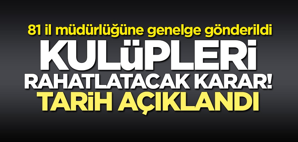 Bakanlıktan kulüpleri rahatlatacak karar: Kira alınmayacak